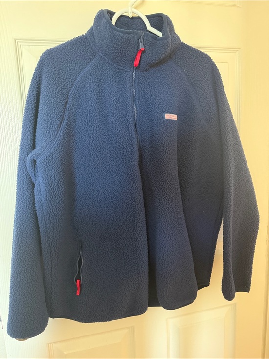 Vineyard Vines Tops - Vineyard Vines Navy Sherpa Full-Zip Sweatshirt with Red Accents